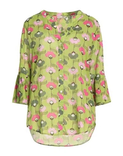 Camicettasnob Woman Shirt Green Size 12 Cotton