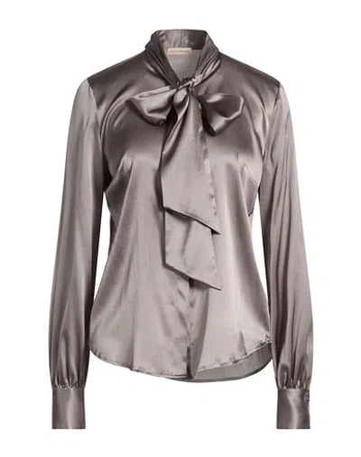 Camicettasnob Woman Shirt Grey Size 6 Silk, Elastane In Gray