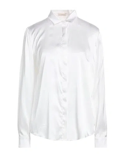 Camicettasnob Woman Shirt Ivory Size 10 Silk, Elastane In White