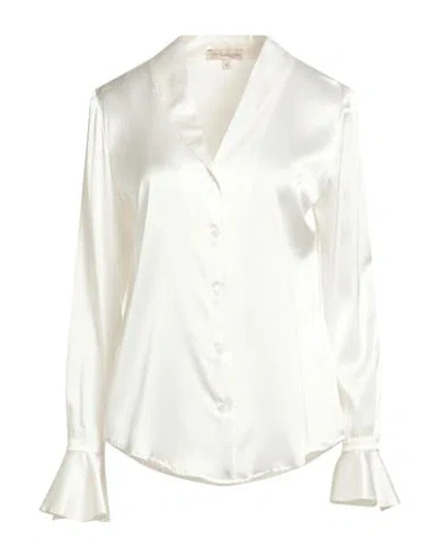 Camicettasnob Woman Shirt Ivory Size 6 Silk, Elastane In White