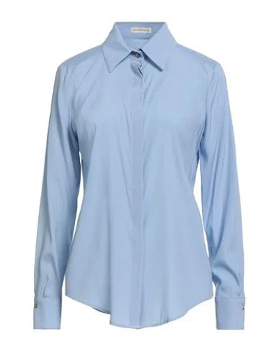 Camicettasnob Woman Shirt Light Blue Size 6 Silk, Elastane