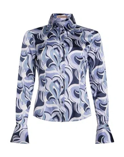 Camicettasnob Woman Shirt Light Blue Size 6 Viscose, Silk, Elastane