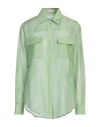 Camicettasnob Woman Shirt Light Green Size 10 Cotton, Silk