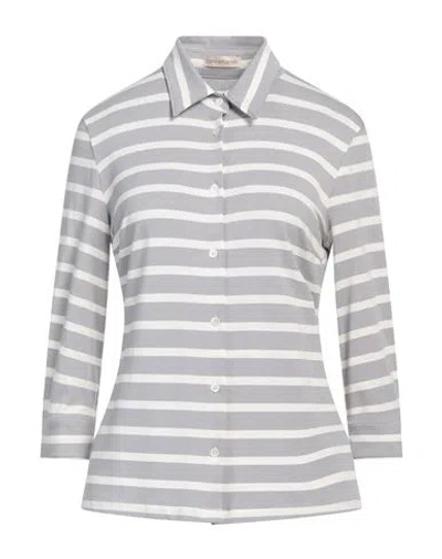 Camicettasnob Woman Shirt Light Grey Size 12 Viscose, Elastane