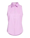 Camicettasnob Woman Shirt Lilac Size 6 Cotton, Elastane In Purple