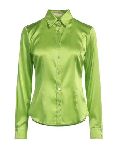 Camicettasnob Woman Shirt Lime Green Size 2 Silk, Elastane