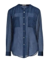 Camicettasnob Woman Shirt Midnight Blue Size 10 Cotton, Silk In Blue