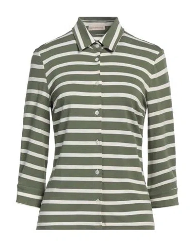 Camicettasnob Woman Shirt Military Green Size 8 Viscose, Elastane