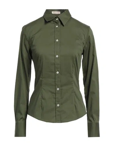 Camicettasnob Woman Shirt Military Green Size 6 Cotton, Polyamide, Elastane