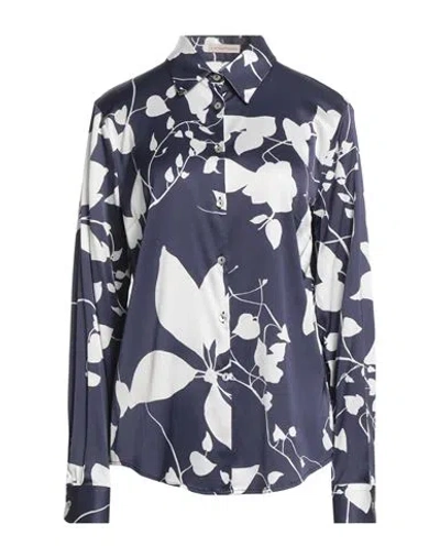 Camicettasnob Woman Shirt Navy Size 10 Viscose, Elastane