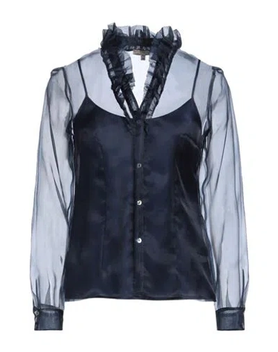 Camicettasnob Woman Shirt Navy Size 4 Silk In Blue