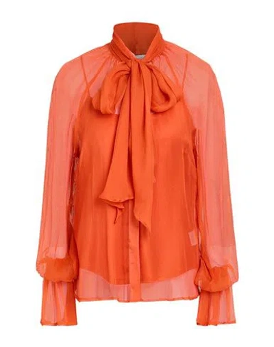 Camicettasnob Woman Shirt Orange Size 10 Silk