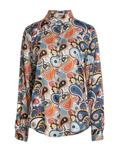 Camicettasnob Woman Shirt Orange Size 10 Viscose, Silk, Elastane In Multi