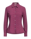 Camicettasnob Woman Shirt Plum Size 10 Polyamide, Elastane In Purple