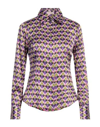 Camicettasnob Woman Shirt Purple Size 6 Viscose, Elastane