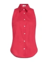 Camicettasnob Woman Shirt Red Size 10 Cotton, Elastane