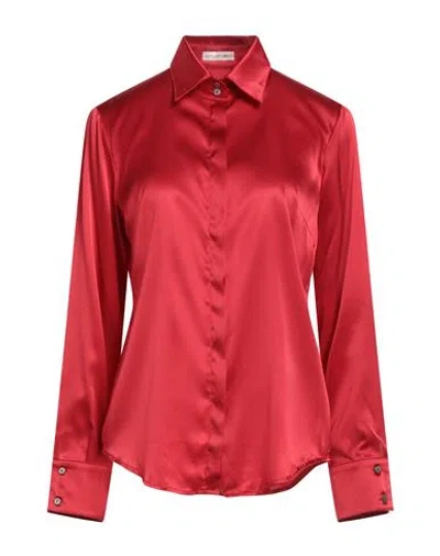 Camicettasnob Woman Shirt Red Size 10 Silk, Elastane