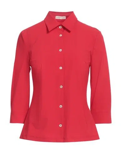 Camicettasnob Woman Shirt Red Size 12 Polyamide, Elastane