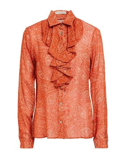 Camicettasnob Woman Shirt Rust Size 10 Viscose In Red