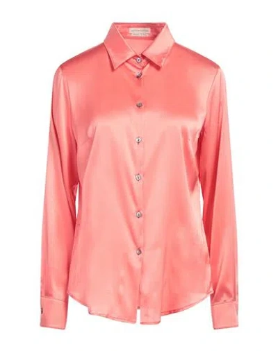 Camicettasnob Woman Shirt Salmon Pink Size 8 Silk