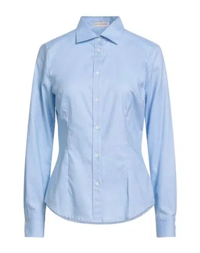 CAMICETTASNOB CAMICETTASNOB WOMAN SHIRT SKY BLUE SIZE 6 COTTON, ELASTANE