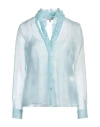 Camicettasnob Woman Shirt Sky Blue Size 6 Silk
