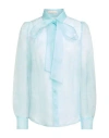 Camicettasnob Woman Shirt Sky Blue Size 6 Silk In Blue