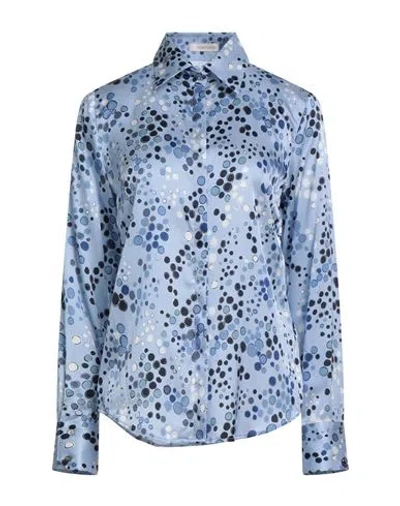 Camicettasnob Woman Shirt Sky Blue Size 8 Viscose, Silk, Elastane In Multi