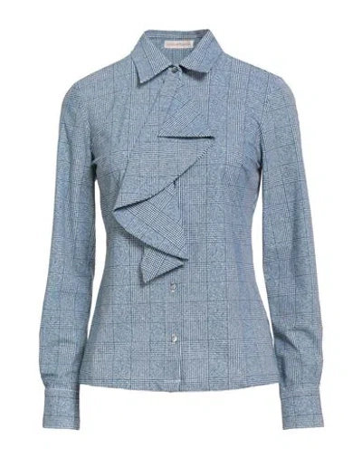 Camicettasnob Woman Shirt Slate Blue Size 8 Polyamide, Elastane
