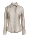 Camicettasnob Woman Shirt Taupe Size 6 Silk In Gray