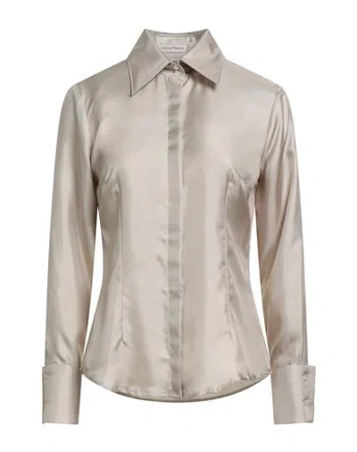 Camicettasnob Woman Shirt Taupe Size 6 Silk In Gray