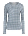 Camicettasnob Woman Sweater Slate Blue Size 8 Viscose, Polyester, Elastane In Blue