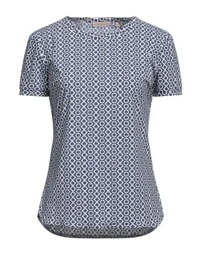 Camicettasnob Woman T-shirt Navy Size 10 Polyamide, Elastane In Navy Blue
