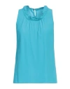 Camicettasnob Woman Top Azure Size 10 Viscose In Blue