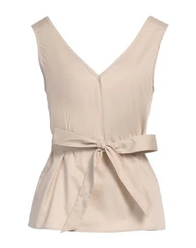 Camicettasnob Woman Top Beige Size 6 Cotton