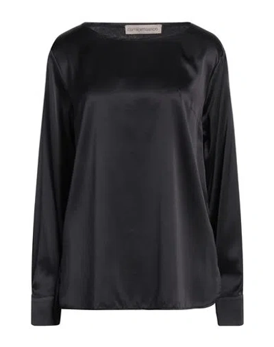 Camicettasnob Woman Top Black Size 12 Silk, Elastane