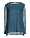 Camicettasnob Woman Top Blue Size 8 Viscose In Blue