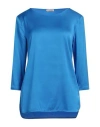 Camicettasnob Woman Top Bright Blue Size 10 Viscose, Elastane In Blue