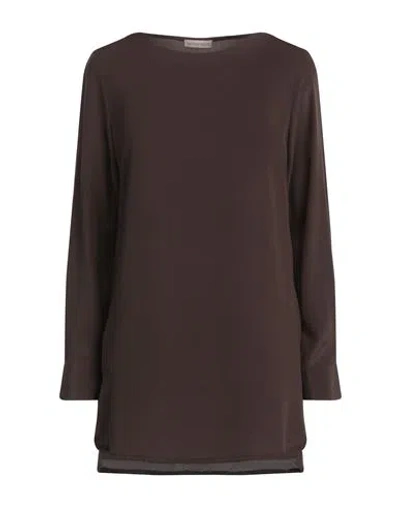 Camicettasnob Woman Top Brown Size 4 Silk