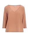 Camicettasnob Woman Top Camel Size 10 Silk In Beige