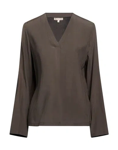 Camicettasnob Woman Top Dark Green Size 6 Silk, Elastane