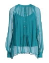 Camicettasnob Woman Top Deep Teal Size 6 Silk, Elastane In Green