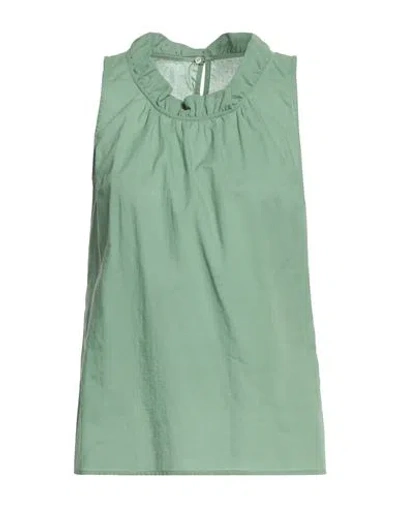 Camicettasnob Woman Top Green Size 10 Cotton