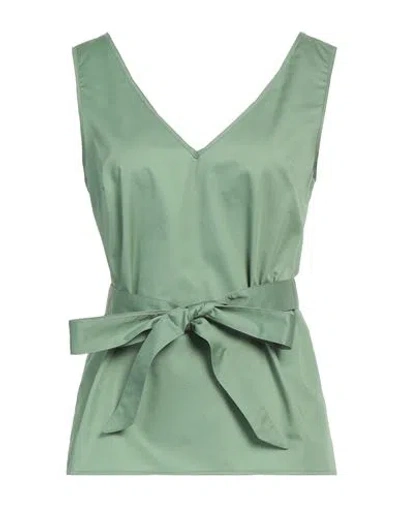 Camicettasnob Woman Top Green Size 8 Cotton