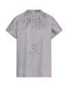 Camicettasnob Woman Top Grey Size 6 Cotton In Grey