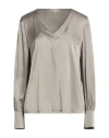Camicettasnob Woman Top Grey Size 8 Viscose, Elastane In Gray