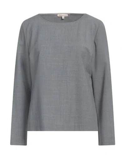 Camicettasnob Woman Top Grey Size 8 Wool, Polyester, Elastane In Gray