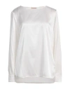 Camicettasnob Woman Top Off White Size 10 Silk, Elastane In White
