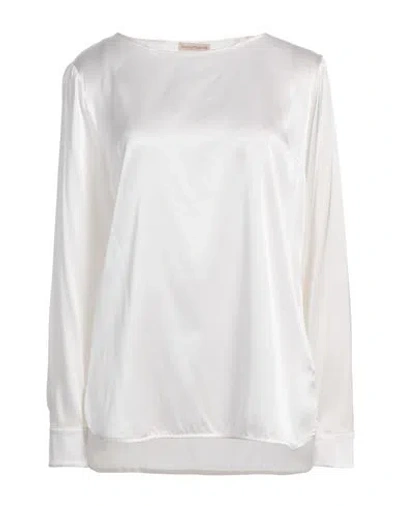 Camicettasnob Woman Top Off White Size 10 Silk, Elastane