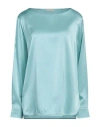 Camicettasnob Woman Top Light Blue Size 10 Silk, Elastane